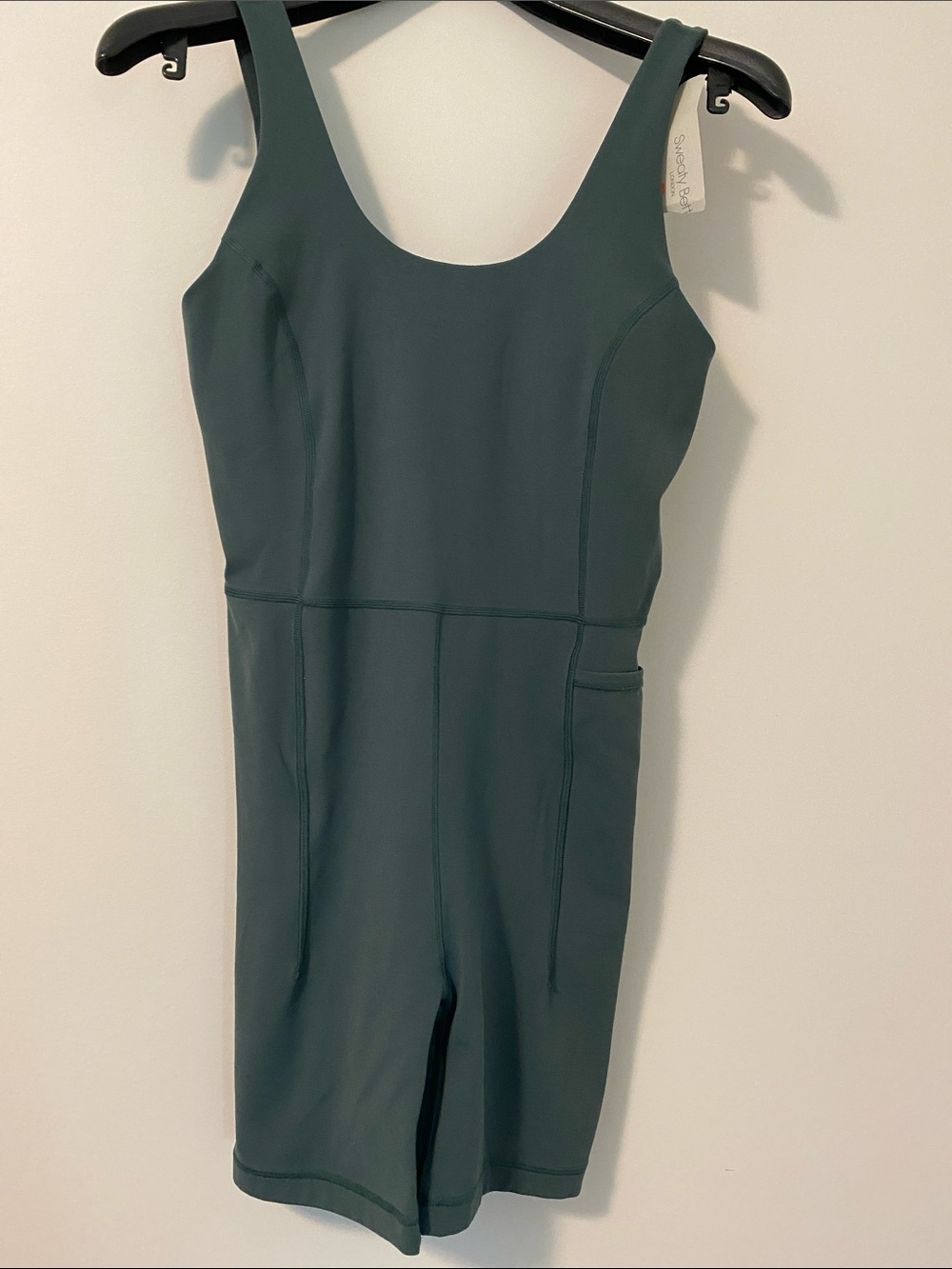 Sweaty Betty Dark Teal Scoop-Neck Short Romper